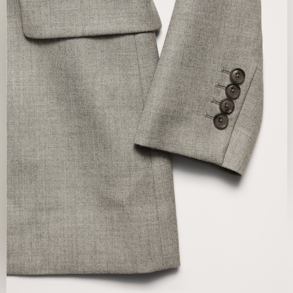 NWT! Banana Republic Gray Siena Relaxed Italian Wool Blazer - Multiple🩷 - Picture 7 of 9